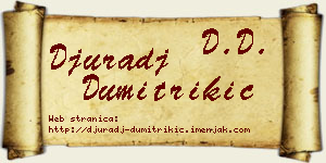 Đurađ Dumitrikić vizit kartica